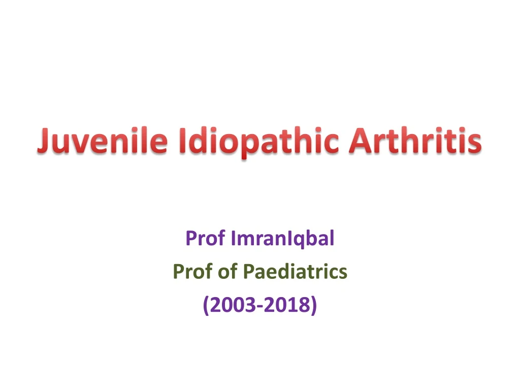 juvenile idiopathic arthritis