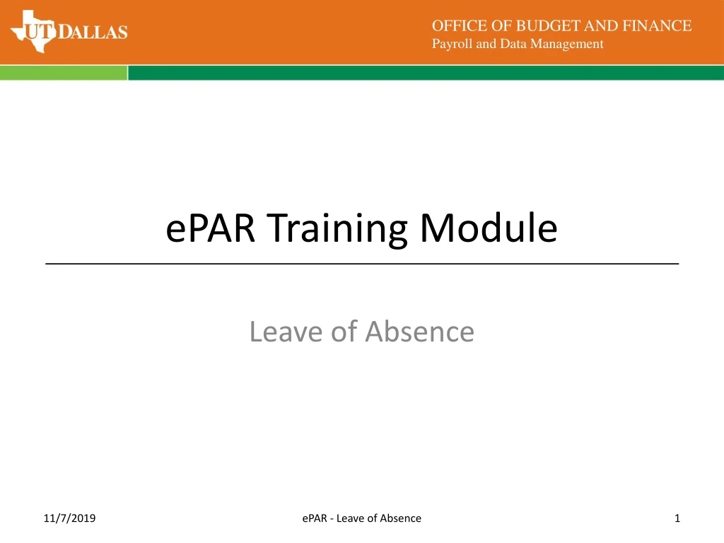 epar training module