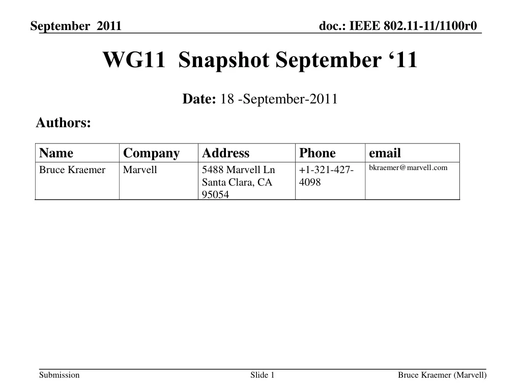 wg11 snapshot september 11