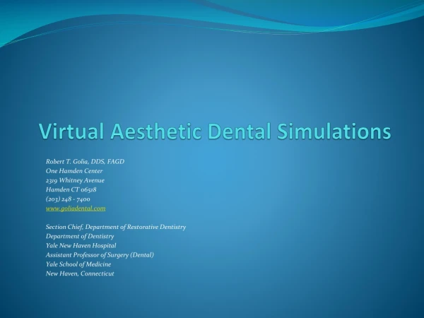 Virtual Aesthetic Dental Simulations