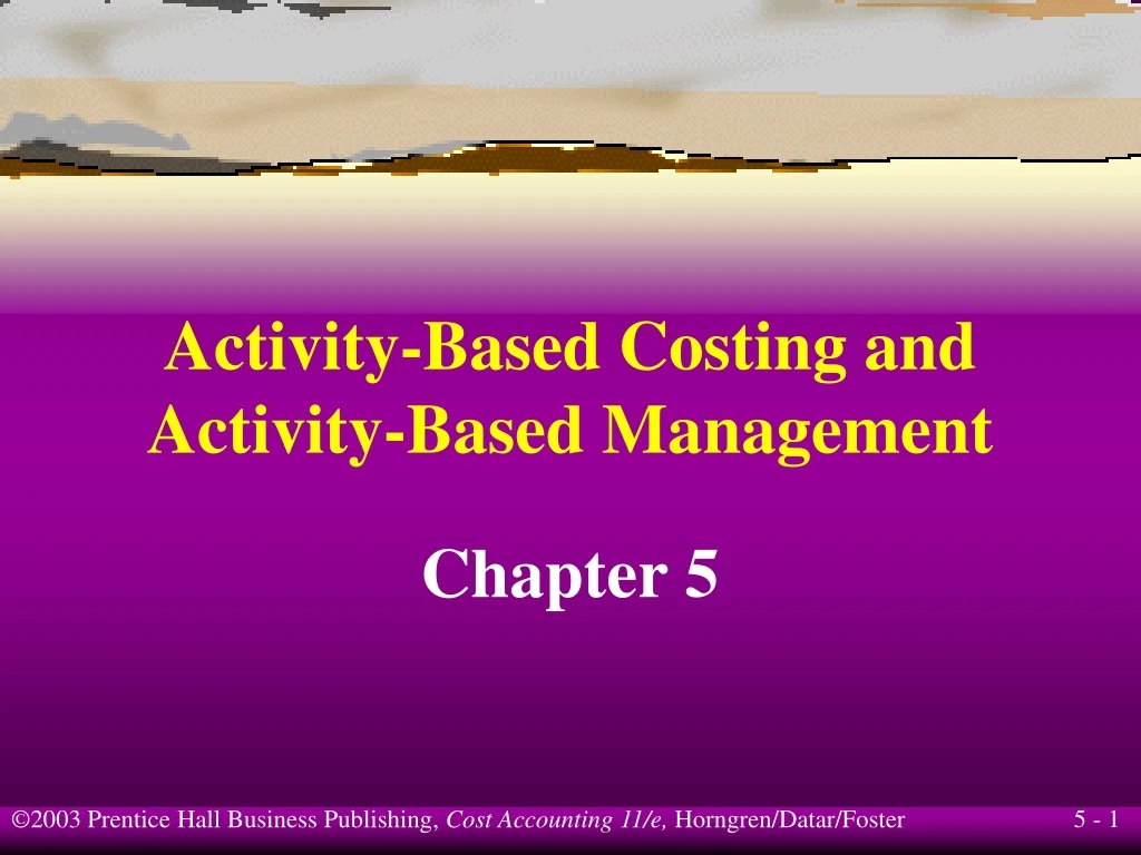 activity based costing and activity based management