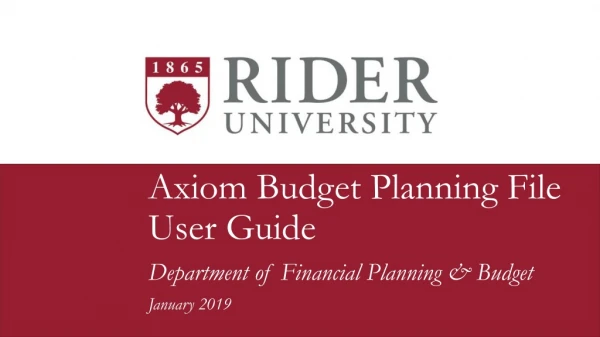 Axiom Budget Planning File User Guide