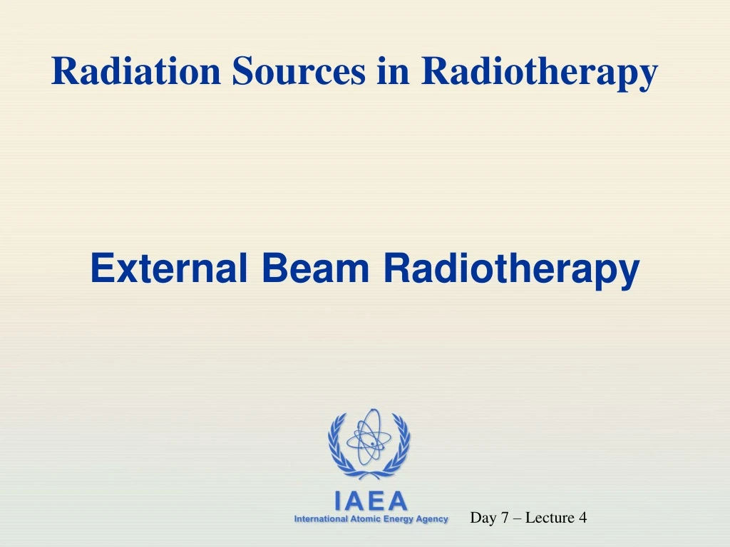 radiation sources in radiotherapy