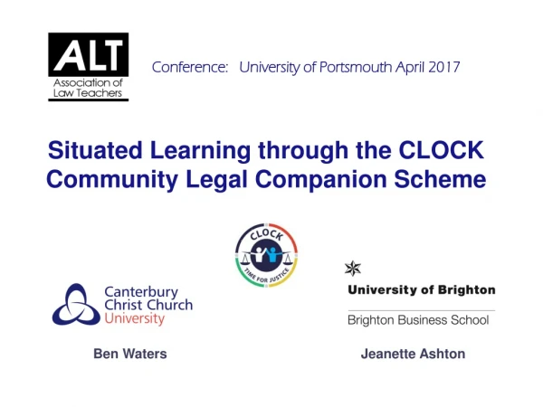Situated Learning through the CLOCK Community Legal Companion Scheme