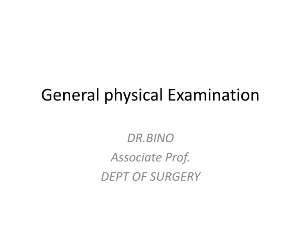 General physical Examination