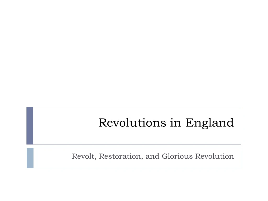 revolutions in england