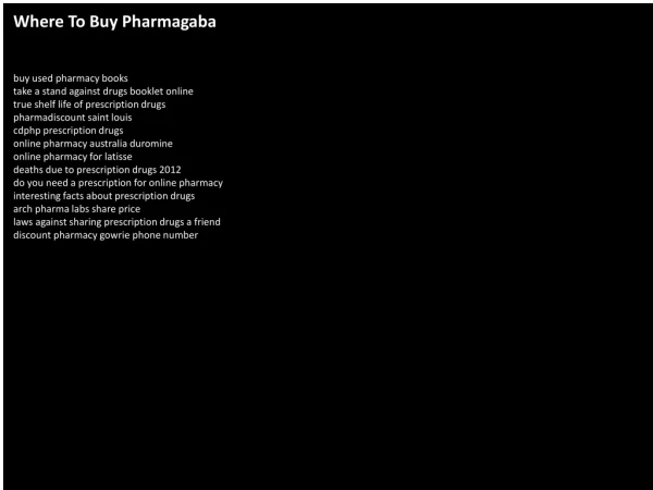 Where To Buy Pharmagaba