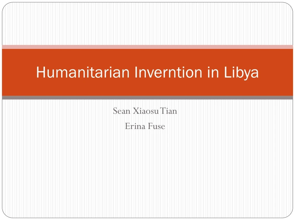 humanitarian inverntion in libya