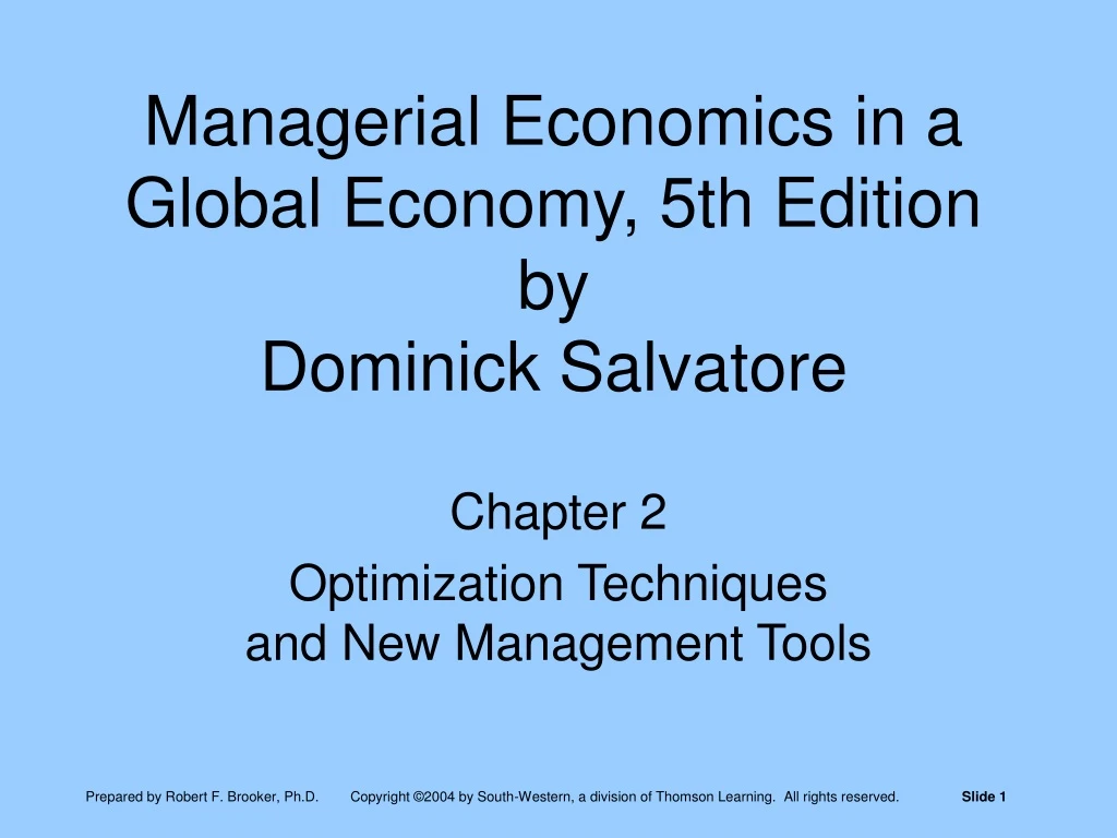 managerial economics in a global economy 5th edition by dominick salvatore
