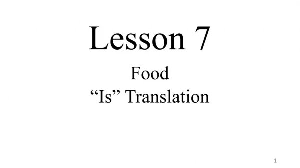 Lesson 7