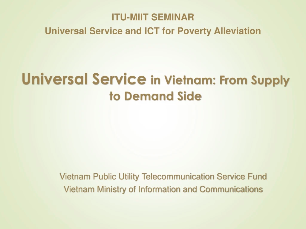 universal service in vietnam from supply to demand side