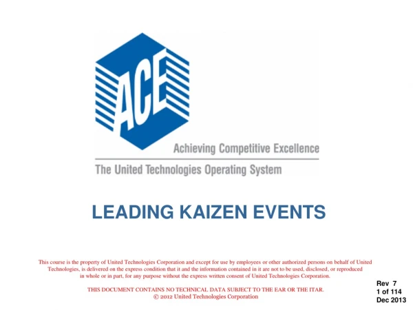 LEADING KAIZEN EVENTS