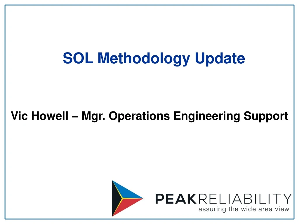sol methodology update