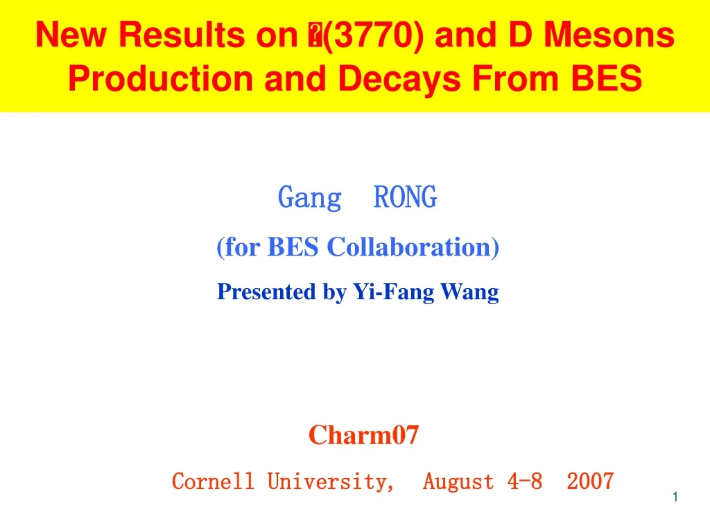 new results on 3770 and d mesons production