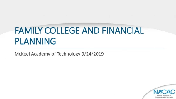 Family College and Financial Planning