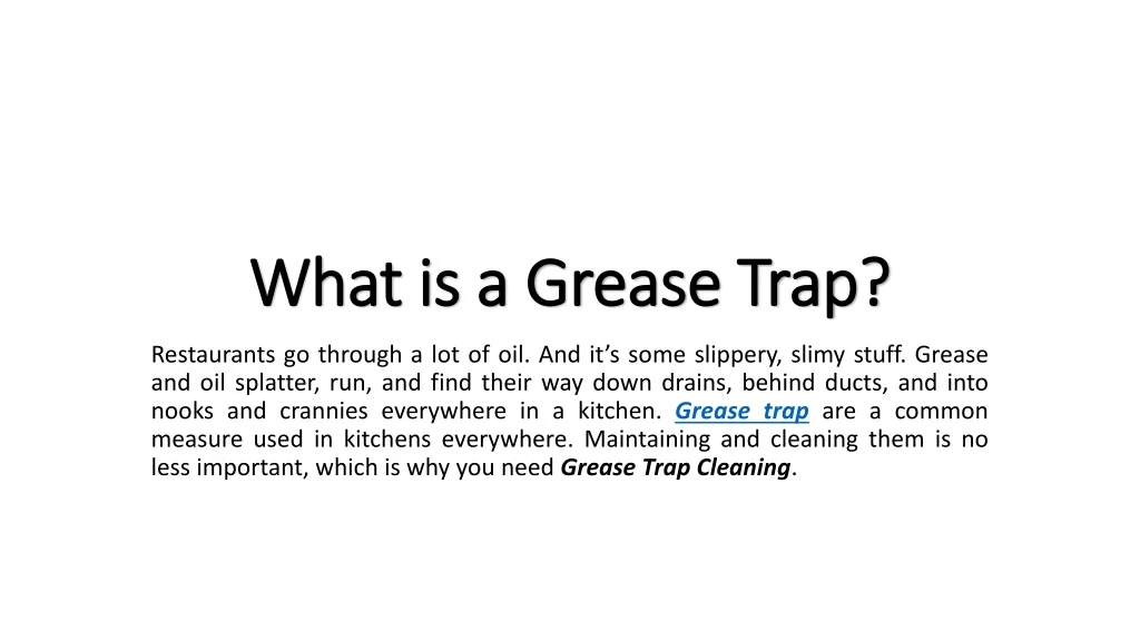 what is a grease trap