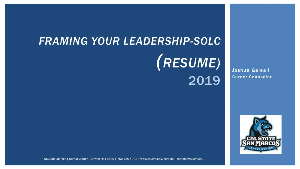 framing your leadership solc resume 2019