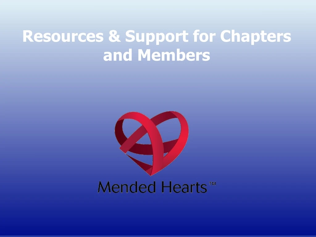 resources support for chapters and members