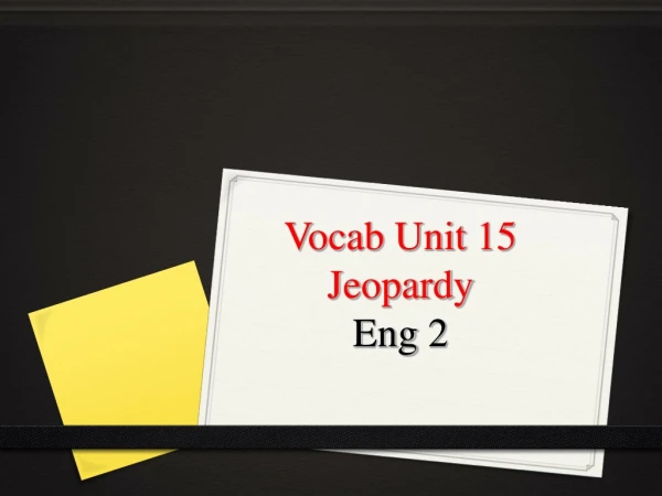 Vocab Unit 15 Jeopardy Eng 2