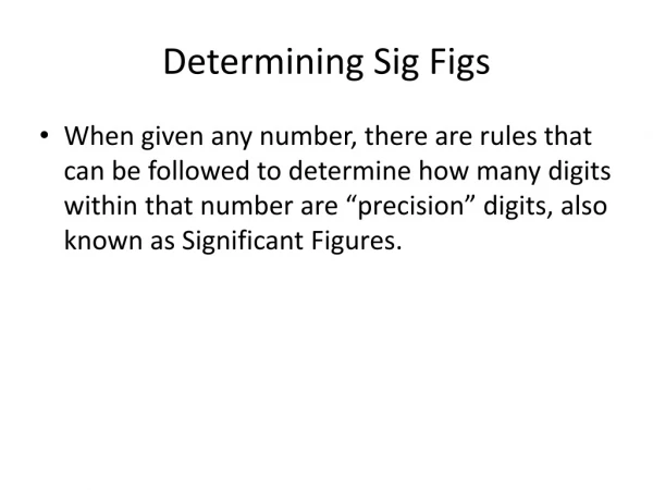 Determining Sig Figs