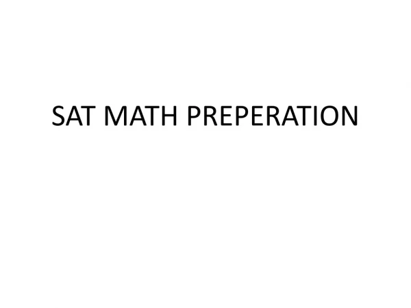 SAT MATH PREPERATION