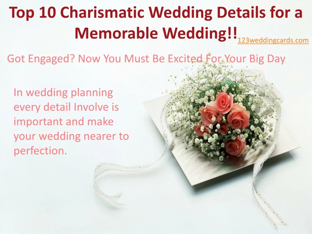 top 10 charismatic wedding details