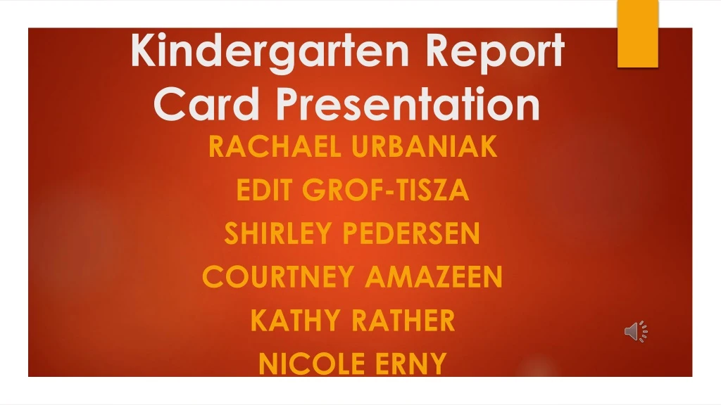 kindergarten report card presentation