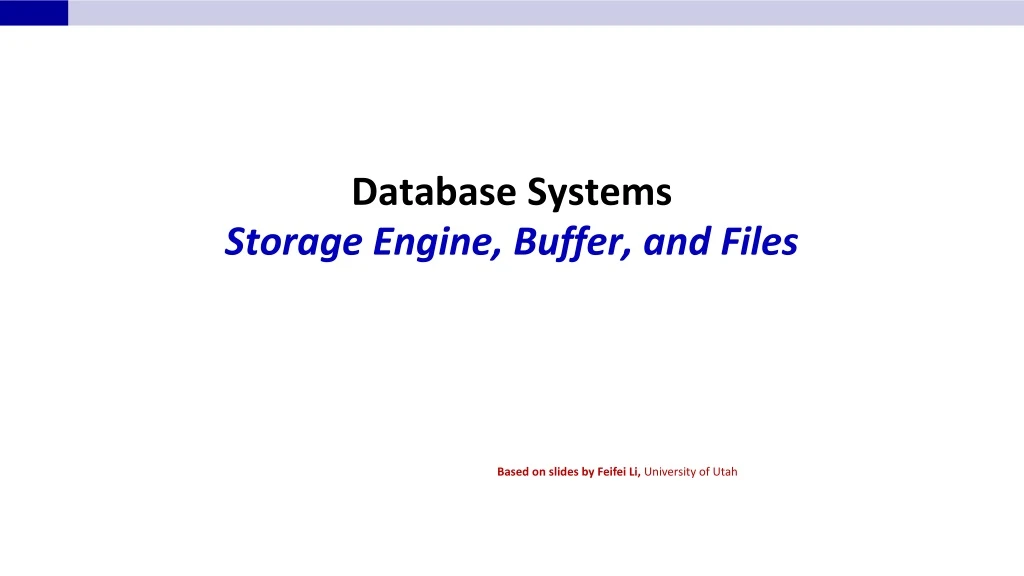 database systems storage engine buffer and files