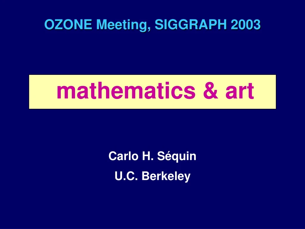 ozone meeting siggraph 2003
