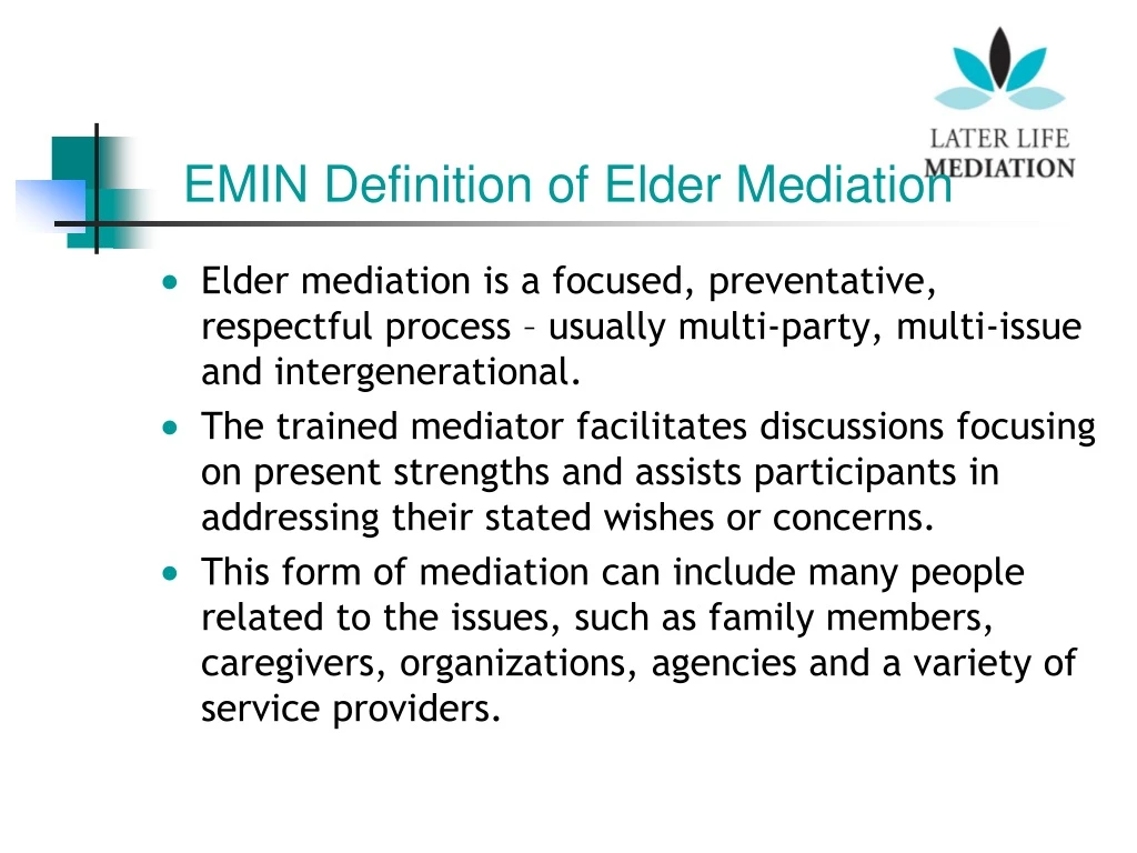 emin definition of elder mediation
