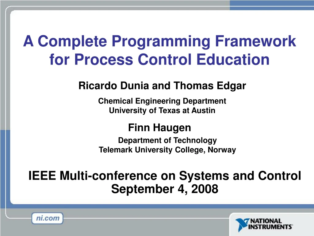a complete programming framework for process