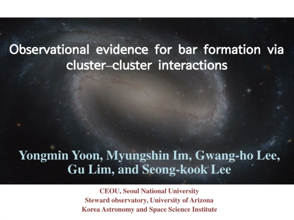 Observational evidence for bar formation via cluster–cluster interactions
