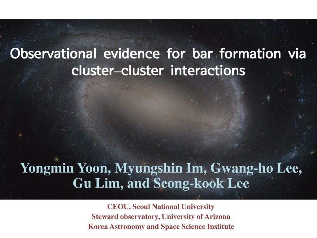 observational evidence for bar formation via cluster cluster interactions