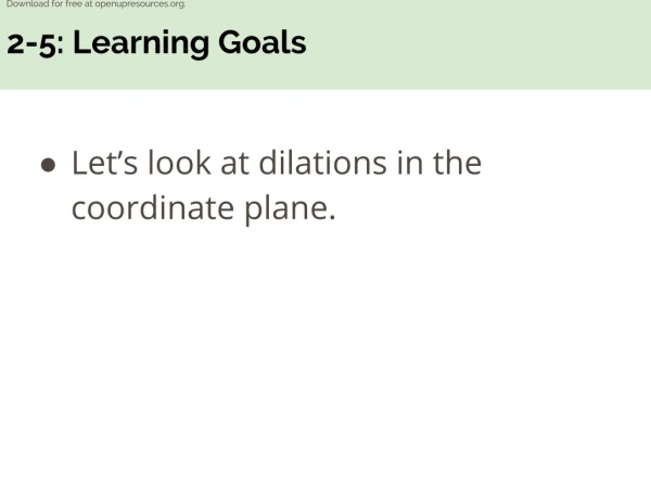 2 -5: Learning Goals