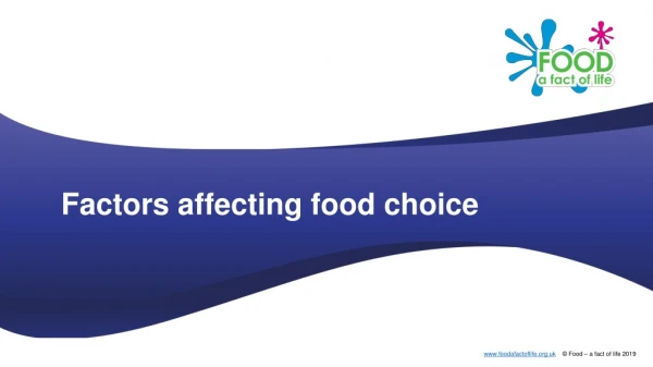 Factors affecting food choice