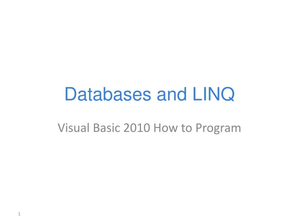 databases and linq