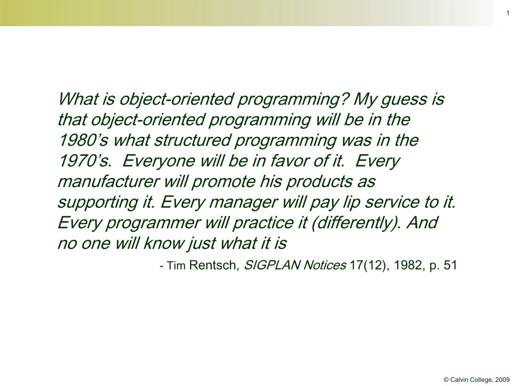 what is object oriented programming my guess