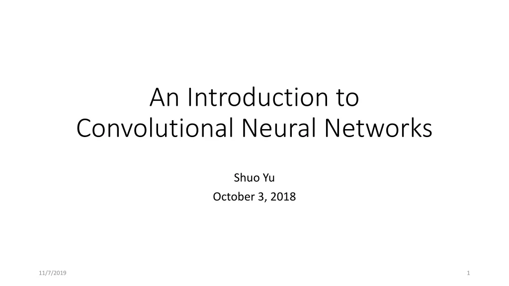 an introduction to convolutional neural networks