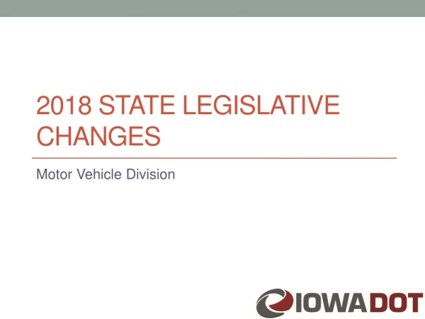 2018 State legislative CHANGES