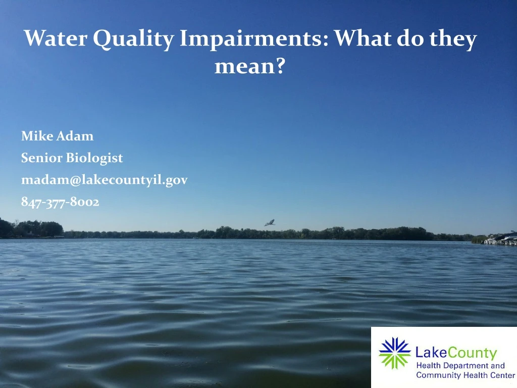 water quality impairments what do they mean