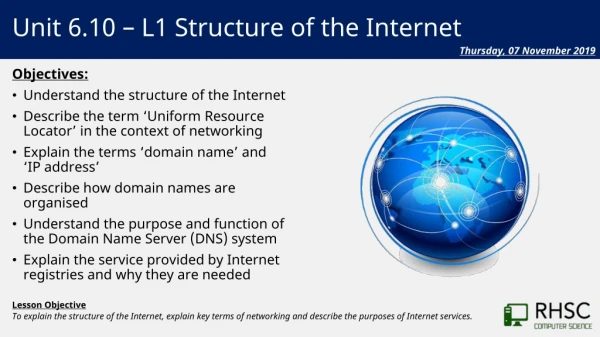 Unit 6.10 – L1 Structure of the Internet