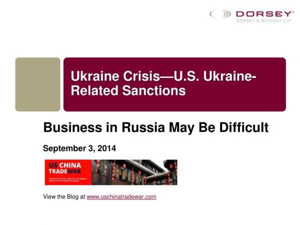 Ukraine Crisis—U.S. Ukraine-Related Sanctions