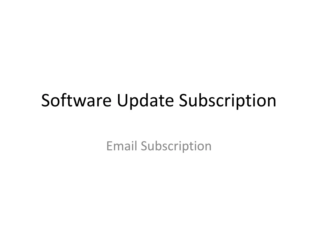 software update subscription