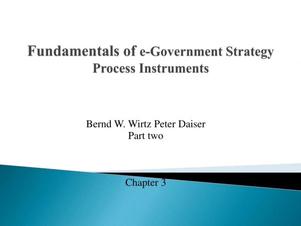 Fundamentals of e-Government Strategy Process Instruments