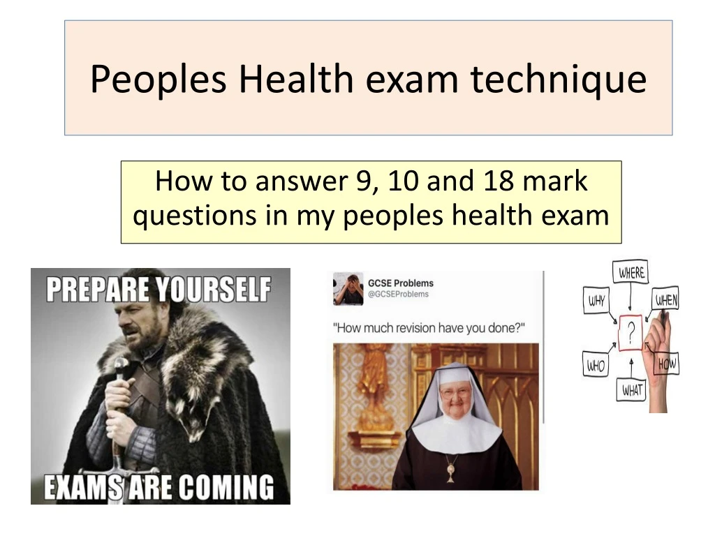 peoples health exam technique