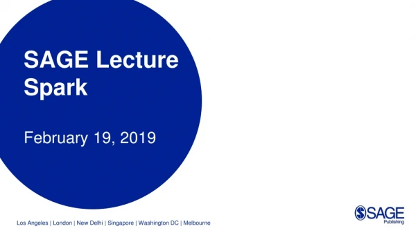 SAGE Lecture Spark February 19, 2019
