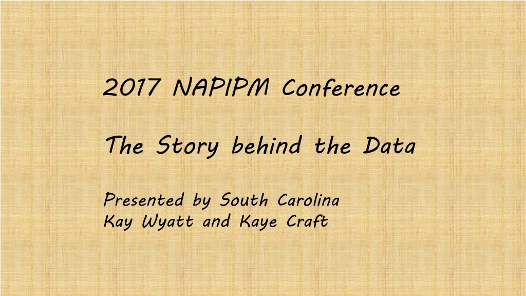 2017 napipm conference the story behind the data