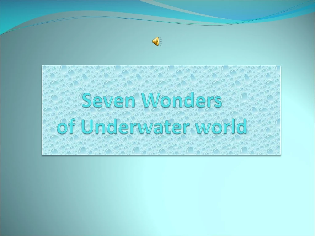 seven wonders of underwater world