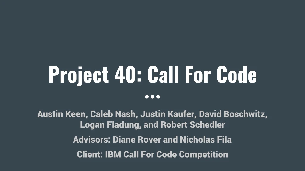 project 40 call for code