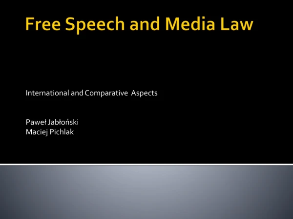 Free Speech and Media Law